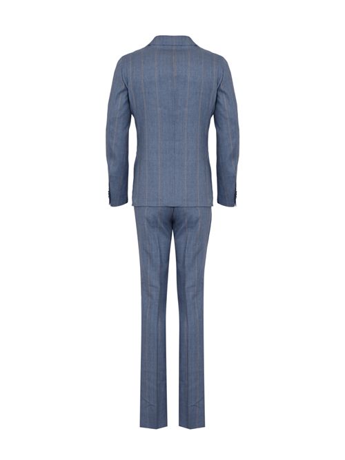 Abito in misto lino e lana a righe Azzurro Cc Corneliani | 27NZ94 2767343 7R002